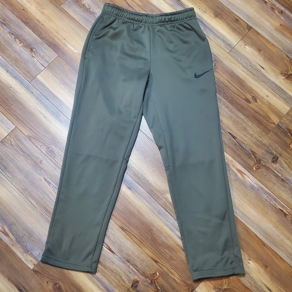 Nike Mens Therma-FIT Fleece Training Pants Olive Green Joggers 646676-325 Size M